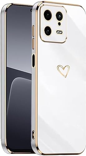 IBETEK Handyhülle für Xiaomi Mi 13 Pro Hülle, Herz Muster Mädchen Galvanisierte Weich TPU Silikon Schutzhülle Ultra Dünn Case Stoßfeste Cover mit Kameraschutz- Weiß IBETEK Handyhülle für Xiaomi Mi 13 Pro Hülle, Herz Muster Mädchen Galvanisierte Weich TPU Silikon Schutzhülle Ultra Dünn Case Stoßfeste Cover mit Kameraschutz- Weiß von IBETEK
