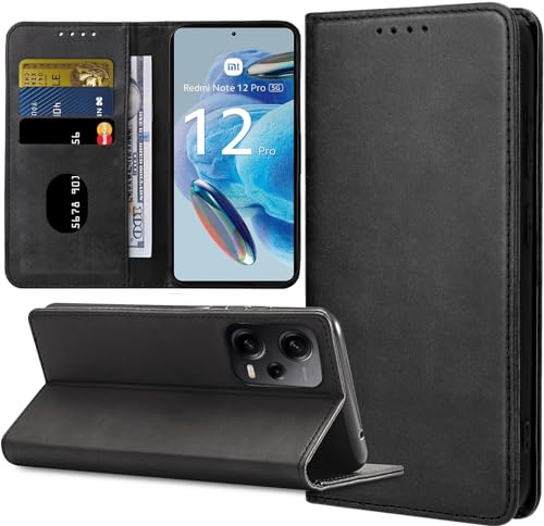 IBETEK Handyhülle für Xiaomi Redmi Note 12 Pro 5G Hülle Leder [Standfunktion] [Kartenfach] für Xiaomi Redmi Note 12 Pro 5G Hülle Klappbar Leder Flip Wallet Feste Case von IBETEK