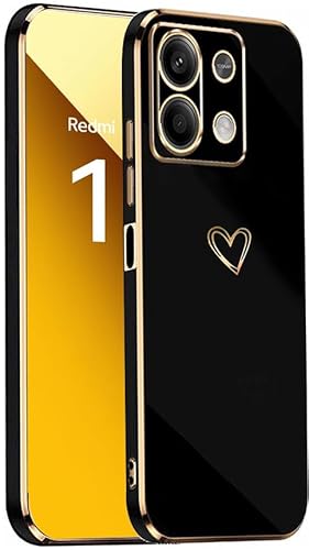 IBETEK Handyhülle für Xiaomi Redmi Note 13 5G Hülle, Herz Muster Mädchen Galvanisierte Weich TPU Silikon Schutzhülle Ultra Dünn Case Stoßfeste Cover mit Kameraschutz- Schwarz IBETEK Handyhülle für Xiaomi Redmi Note 13 5G Hülle, Herz Muster Mädchen Galvanisierte Weich TPU Silikon Schutzhülle Ultra Dünn Case Stoßfeste Cover mit Kameraschutz- Schwarz von IBETEK