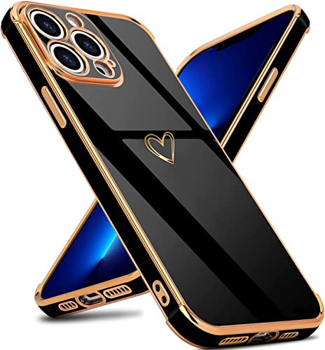 IBETEK Handyhülle für iPhone 13 Pro Hülle, Herz Muster Mädchen Galvanisierte Weich TPU Silikon Schutzhülle Ultra Dünn Case Stoßfeste Cover mit Kameraschutz für iPhone 13 Pro Schwarz IBETEK Handyhülle für iPhone 13 Pro Hülle, Herz Muster Mädchen Galvanisierte Weich TPU Silikon Schutzhülle Ultra Dünn Case Stoßfeste Cover mit Kameraschutz für iPhone 13 Pro Schwarz von IBETEK