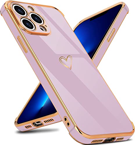 IBETEK Handyhülle für iPhone 13 Pro Hülle, Herz Muster Mädchen Galvanisierte Weich TPU Silikon Schutzhülle Ultra Dünn Case Stoßfeste Cover mit Kameraschutz für iPhone 13 Pro Violett IBETEK Handyhülle für iPhone 13 Pro Hülle, Herz Muster Mädchen Galvanisierte Weich TPU Silikon Schutzhülle Ultra Dünn Case Stoßfeste Cover mit Kameraschutz für iPhone 13 Pro Violett von IBETEK