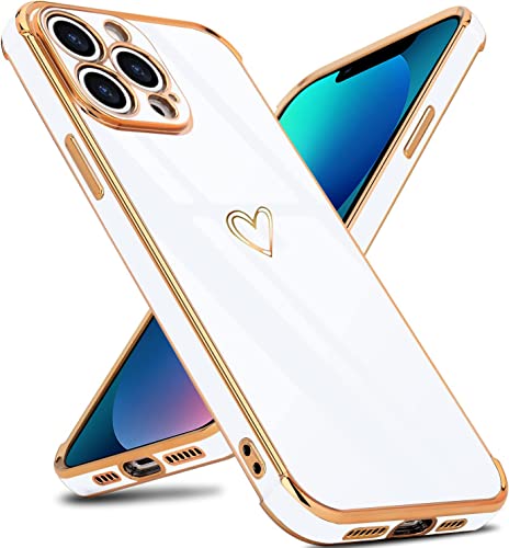 IBETEK Handyhülle für iPhone 13 Pro Max Hülle, Herz Muster Mädchen Galvanisierte Weich TPU Silikon Schutzhülle Ultra Dünn Case Stoßfeste Cover mit Kameraschutz für iPhone 13 Pro Max Weiß IBETEK Handyhülle für iPhone 13 Pro Max Hülle, Herz Muster Mädchen Galvanisierte Weich TPU Silikon Schutzhülle Ultra Dünn Case Stoßfeste Cover mit Kameraschutz für iPhone 13 Pro Max Weiß von IBETEK