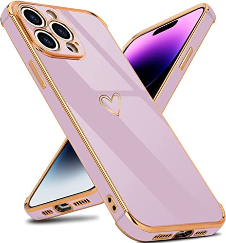 IBETEK Handyhülle für iPhone 14 Pro Max Hülle, Herz Muster Mädchen Galvanisierte Weich TPU Silikon Schutzhülle Ultra Dünn Case Stoßfeste Cover mit Kameraschutz für iPhone 14 Pro Max Violett IBETEK Handyhülle für iPhone 14 Pro Max Hülle, Herz Muster Mädchen Galvanisierte Weich TPU Silikon Schutzhülle Ultra Dünn Case Stoßfeste Cover mit Kameraschutz für iPhone 14 Pro Max Violett von IBETEK