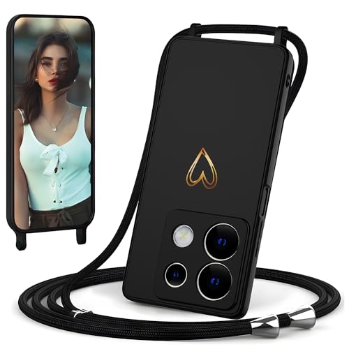 IBETEK Handykette Hülle für Xiaomi 14T Pro Handyhülle Necklace, Herz Muster Silikon Necklace Handyhülle mit Abnehmbar Kordel zum Umhängen Stossfest Bumper Handy, Schwarz IBETEK Handykette Hülle für Xiaomi 14T Pro Handyhülle Necklace, Herz Muster Silikon Necklace Handyhülle mit Abnehmbar Kordel zum Umhängen Stossfest Bumper Handy, Schwarz von IBETEK