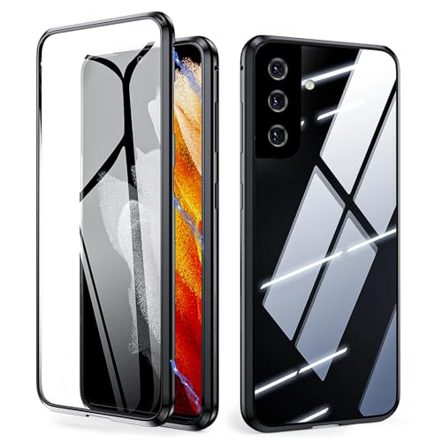 IBETEK Hülle für Samsung Galaxy S24+/S24 Plus 5G, Magnetische Adsorption Handyhülle 360 Grad Schutz Aluminiumrahmen mit Gehärtetes Glas, Starke Magneten Stoßfest Metall Flip Case Cover - Schwarz IBETEK Hülle für Samsung Galaxy S24+/S24 Plus 5G, Magnetische Adsorption Handyhülle 360 Grad Schutz Aluminiumrahmen mit Gehärtetes Glas, Starke Magneten Stoßfest Metall Flip Case Cover - Schwarz von IBETEK