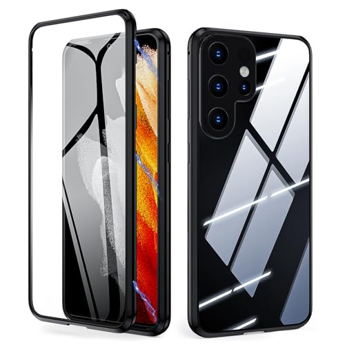 IBETEK Hülle für Samsung Galaxy S24 Ultra 5G, Magnetische Adsorption Handyhülle 360 Grad Schutz Aluminiumrahmen mit Gehärtetes Glas, Starke Magneten Stoßfest Metall Flip Case Cover - Schwarz IBETEK Hülle für Samsung Galaxy S24 Ultra 5G, Magnetische Adsorption Handyhülle 360 Grad Schutz Aluminiumrahmen mit Gehärtetes Glas, Starke Magneten Stoßfest Metall Flip Case Cover - Schwarz von IBETEK