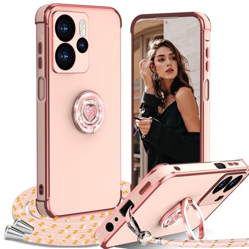 IBETEK Hülle für Xiaomi Redmi Note 14 5G mit Band, Handykette Herz Ring Ständer HandyHülle mit Kordel für Frauen Mädchen Stoßfeste Anti-Kratzt SchutzHülle mit Schnur für Redmi Note 14 5G Case, Rosa IBETEK Hülle für Xiaomi Redmi Note 14 5G mit Band, Handykette Herz Ring Ständer HandyHülle mit Kordel für Frauen Mädchen Stoßfeste Anti-Kratzt SchutzHülle mit Schnur für Redmi Note 14 5G Case, Rosa von IBETEK