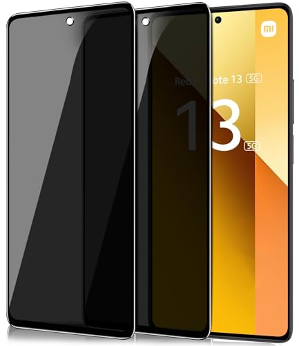 IBETEK Schutzfolie für Xiaomi Redmi Note 13 5G Sichtschutz, [2 Stück] Anti Spy Sichtschutz Panzerglasfolie Tempered Glass 9H Härte Gehärtetem Glas Dunkel Folie Blickschutzfolie Displayschutzfolie von IBETEK