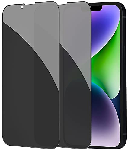IBETEK Sichtschutz für iPhone14 plus und iPhone 13 Pro Max(6.7 Zoll) Schutzfolie Anti Spy Sichtschutz Panzerglasfolie Gehärtetem Glas Dunkel Folie Blickschutz Displayschutz [2 Stück] von IBETEK