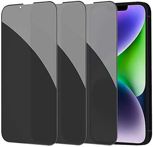 IBETEK Sichtschutz für iPhone14 plus und iPhone 13 Pro Max(6.7 Zoll) Schutzfolie Anti Spy Sichtschutz Panzerglasfolie Gehärtetem Glas Dunkel Folie Blickschutz Displayschutz [3 Stück] von IBETEK