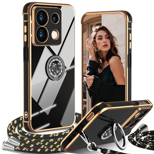 IBETEK für Xiaomi 14T Pro Hülle mit Band, Herz Ring Ständer HandyHülle Handykette Frauen Mädchen Dünn Stoßfeste Anti-Kratzt SchutzHülle für Xiaomi 14T Pro Case, Schwarz IBETEK für Xiaomi 14T Pro Hülle mit Band, Herz Ring Ständer HandyHülle Handykette Frauen Mädchen Dünn Stoßfeste Anti-Kratzt SchutzHülle für Xiaomi 14T Pro Case, Schwarz von IBETEK