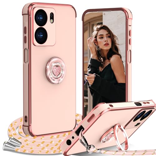IBETEK für Xiaomi Redmi 13C 4G Hülle mit Band, Herz Ring Ständer HandyHülle Handykette Frauen Mädchen Dünn Stoßfeste Anti-Kratzt SchutzHülle für Xiaomi Redmi 13C 4G Case, Rosa IBETEK für Xiaomi Redmi 13C 4G Hülle mit Band, Herz Ring Ständer HandyHülle Handykette Frauen Mädchen Dünn Stoßfeste Anti-Kratzt SchutzHülle für Xiaomi Redmi 13C 4G Case, Rosa von IBETEK