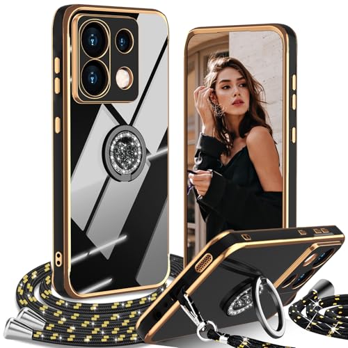 IBETEK für Xiaomi Redmi Note 13 Pro 5G Hülle mit Band, Herz Ring Ständer HandyHülle Handykette Frauen Mädchen Dünn Stoßfeste Anti-Kratzt SchutzHülle für Redmi Note 13 Pro 5G Case, Schwarz IBETEK für Xiaomi Redmi Note 13 Pro 5G Hülle mit Band, Herz Ring Ständer HandyHülle Handykette Frauen Mädchen Dünn Stoßfeste Anti-Kratzt SchutzHülle für Redmi Note 13 Pro 5G Case, Schwarz von IBETEK