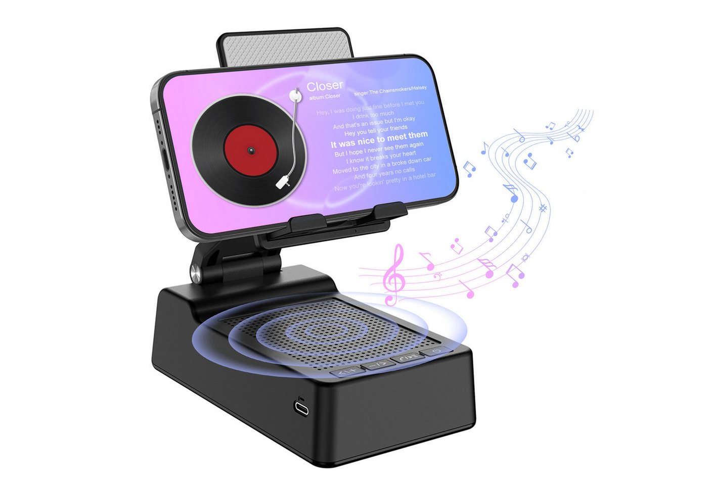 IBETTER Bluetooth Lautsprecher,Portable Lautsprecher Drahtloser Lautsprecher, Tragbarer Lautsprecher Lautsprecher (Stander verstellbar, faltbar,Bluetooth 5.3-Konnektivität, HD-Surround-Sound Geeignet für zu Hause und drauBen) von IBETTER