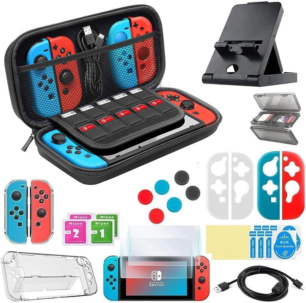 IBETTER Switch-Controller, Spielekonsolen-Tasche, Nintendo Switch Schutzhülle Nintendo-Controller (mit Hülle Nintendo-Controller (9 er-Set) Nintendo Switch Case) von IBETTER