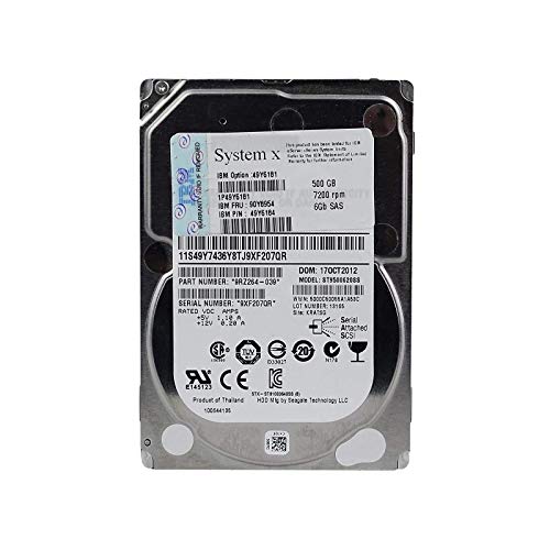 IBM 500GB 2.5" 7.2K NLSAS 6G 500GB SAS Interne Festplatte, 90Y8954 (Generalüberholt) von IBM