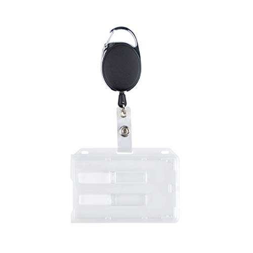 1 Sicherheitskartenhalter mit Rolle für 2 Karten im Format 54 x 86 mm, geschlossenes und transparentes Hartschalenkoffer mit oder ohne Badgehalter (mit Rolle, 1) von IBOO