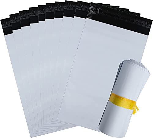 10 weiße Briefumschläge aus Kunststoff, blickdicht, Versandtaschen, 25 x 35 cm – robust, manipulationssicher und wasserdicht von IBOO