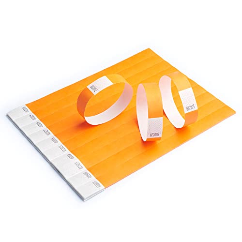 100 Papier-Armbänder aus Tyvek, 19 mm für Events, Festivals, reißfest, in 12 Farben erhältlich 19mm (Neon-Orange) von IBOO