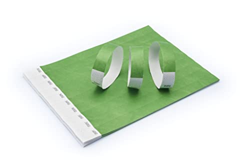 Tyvek-Papierarmbänder für Kontrolle und Sicherheit, für Veranstaltungen, Partys, Festivals und Reisen, 500 Stück (grün) von IBOO