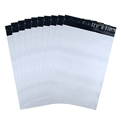 weiße undurchsichtige Versandtaschen aus Kunststoff (10, 28 x 42 cm) von IBOO
