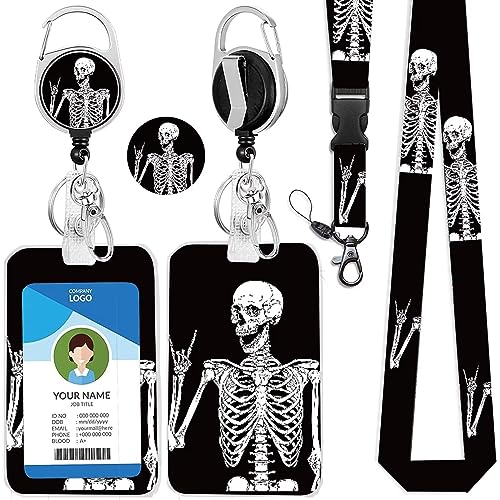 IBOVODI Totenkopf-Schlüsselband mit Ausweishalter und einziehbarem Ausweishalter, lustiger Halloween-Schlüsselanhänger, Schlüsselband, Namensschilder, Namensschilder, Ausweishalter für IBOVODI Totenkopf-Schlüsselband mit Ausweishalter und einziehbarem Ausweishalter, lustiger Halloween-Schlüsselanhänger, Schlüsselband, Namensschilder, Namensschilder, Ausweishalter für von IBOVODI