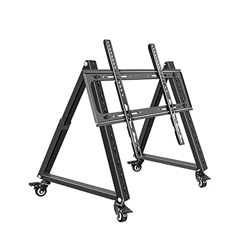 TV Standfuss Rollbarer TV-Halterungsständer, Monitorwagen mit niedriger Höhe und Rädern für 32-70-Zoll-Fernseher mit flachem, gebogenem Bildschirm, 40°-70° Einstellbarer Betrachtungswinkel von IBOWZ