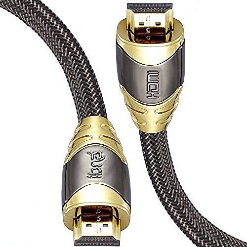 IBRA 2.1 Luxury HDMI-Kabel 8K Ultra-High-Speed-48-Gbit/s-Kabel | Unterstützt 8K@60HZ,4K@120HZ,4320p, kompatibel mit Fire TV, 3D-Unterstützung, Ethernet-Funktion, 8K UHD, 3D-Xbox PS3 PS4 PC - 3M von IBRA