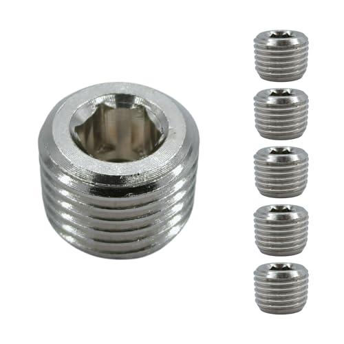 IBRIQO® Inbusschraube mit konischem Gewinde BSP 1/4 Zoll | Kohlenstoffstahl verzinkt | Schraube ohne Kopf | DIN 914 | Druck 250 bar | Temperatur -40 °C bis 150 °C (5) von IBRIQO