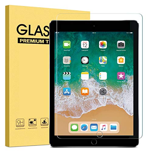 IBROZ Displayschutzfolie für iPad 9,7 Zoll (2018 & 2017) / iPad Pro 9,7 / iPad Air 2 / iPad Air, Displayschutz aus gehärtetem Glas, kompatibel mit Apple Pencil / High Definition / kratzfest von IBROZ