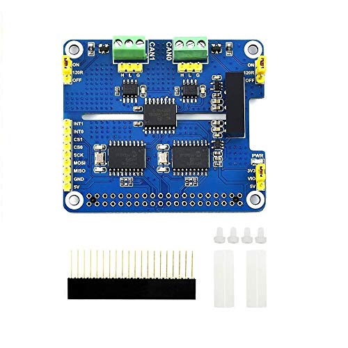 IBest 2-CH CAN HAT 2-Channel Isolated CAN Bus Expansion HAT Board for Raspberry Pi 4B/3B+/3B/2B/Zero/Zero W,MCP2515 + SN65HVD230 Dual Chips Solution with Multi Onboard Protection Circuits von IBest