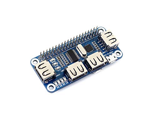 IBest 4 Port USB HUB HAT Compatible with USB2.0 1.1 for Raspberry Pi Zero A+ B B+ 2 3 Model B Serial Debugging, USB to UART Onboard von IBest