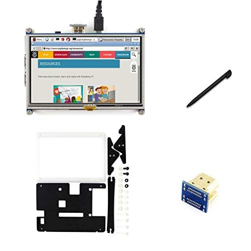 IBest 5inch HDMI LCD 800x480 Resistive Touch Screen Display Monitor Touchscreen with Bicolor Case for Raspberry Pi 3B+ /3B /2B B+ /3A+ /A+ /Zero/Zero W, Support Raspbian Ubuntu Kali Retropie von IBest