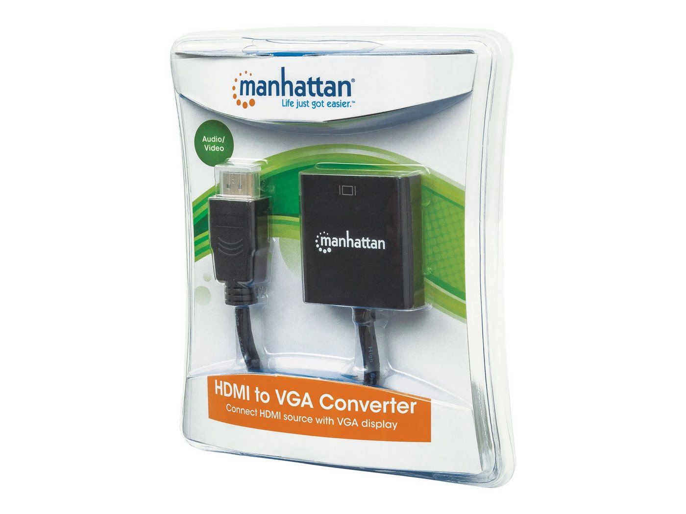 IC INTRACOM Konverter Manhattan HDMI -> VGA St/Bu schwarz Blister HDMI-Kabel von IC INTRACOM