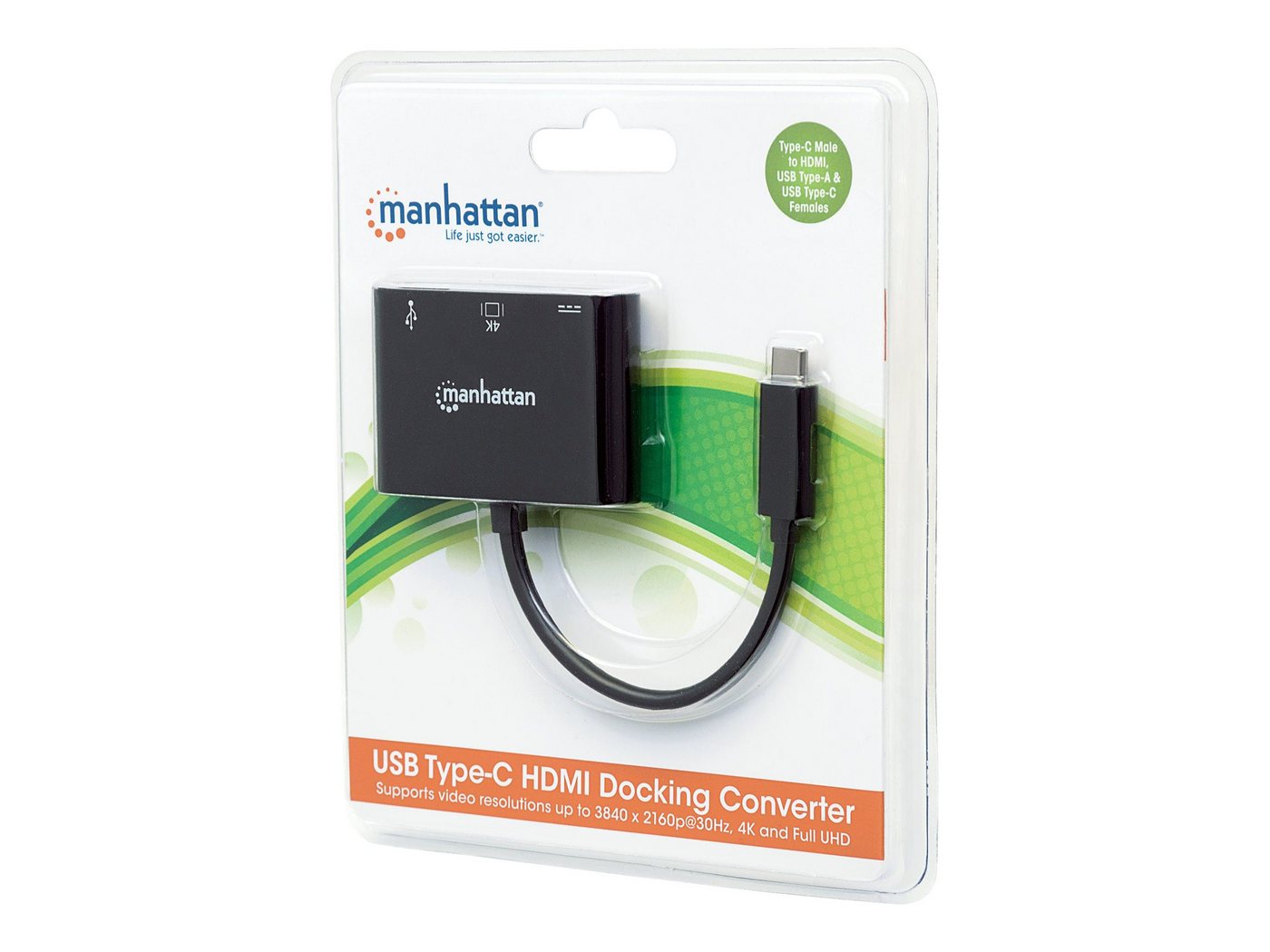 IC INTRACOM MANHATTAN USB Typ C HDMI Dock-Konverter USB 3.1 Typ C-Stecker auf H... HDMI-Kabel von IC INTRACOM