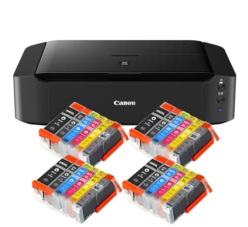 IC-Office IP8750 Farbtintenstrahl Drucker (Drucken, CD-Druck, A3, WLAN, AirPrint) schwarz + 24 XL Tintenpatronen von IC-Office