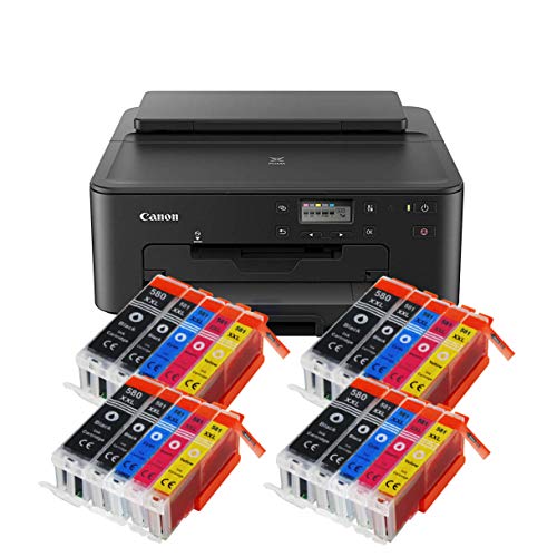 IC-Office TS705a Farbtintenstrahl-Drucker (Drucker, USB, CD-Druck, WLAN, LAN, Apple AirPrint) Schwarz + 20 XXL Tintenpatronen von IC-Office
