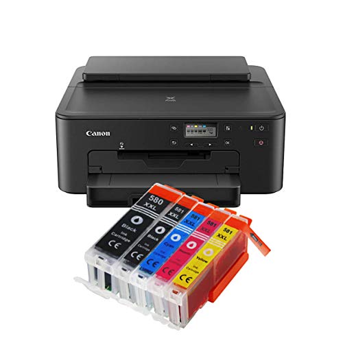 IC-Office TS705a Farbtintenstrahl-Drucker (Drucker, USB, CD-Druck, WLAN, LAN, Apple AirPrint) Schwarz + 5 XXL Tintenpatronen von IC-Office