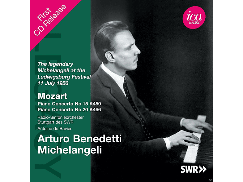 Arturo Benedetti Michelangeli, Radio-Sinfonieorchester Stuttgart des SWR - The Legendary Michelangeli At Ludwigsburg Festival 11 July 1956 (CD) von ICA CLASSI