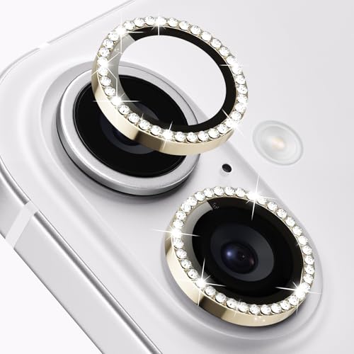 ICARER FAMILY Glitzer Kameraschutz Design für iPhone 16/ iPhone 16Plus Kamera Schutz Bling, Ultra HD Clear Diamond Kameraschutz, Einfach Installieren - Gold ICARER FAMILY Glitzer Kameraschutz Design für iPhone 16/ iPhone 16Plus Kamera Schutz Bling, Ultra HD Clear Diamond Kameraschutz, Einfach Installieren - Gold von ICARER FAMILY
