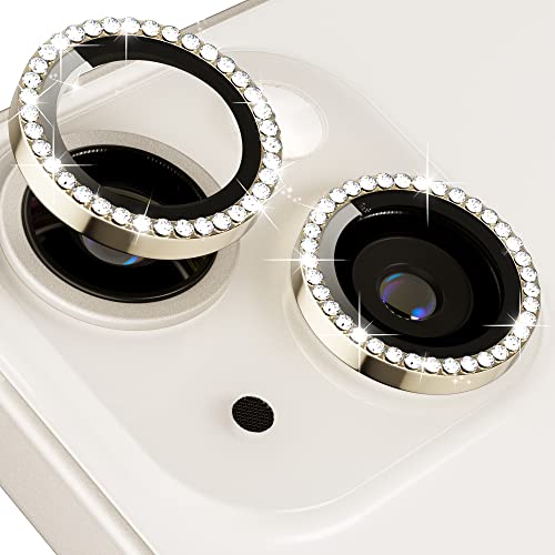 Glitzer Kameraschutz Design für iPhone 14 / iPhone 14 Plus/iPhone 15 / iPhone 15 Plus Kamera Schutz Bling,ICARERFAMILY Ultra HD Clear Diamond Kameraschutz, Einfach Installieren - Gold Glitzer Kameraschutz Design für iPhone 14 / iPhone 14 Plus/iPhone 15 / iPhone 15 Plus Kamera Schutz Bling,ICARERFAMILY Ultra HD Clear Diamond Kameraschutz, Einfach Installieren - Gold von ICARER FAMILY