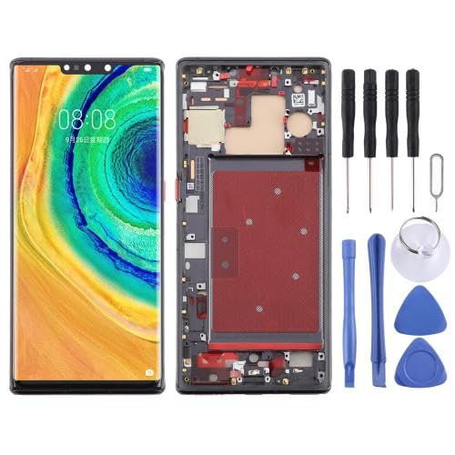 ICBAYXTS YXNCJP DSZQKS for Hua wei Mate30 Pro TFT-LCD-Bildschirm-Digitalisierer, vollständige Baugruppe mit Rahmen, unterstützt Keine Fingerabdruckerkennung(Black) von ICBAYXTS