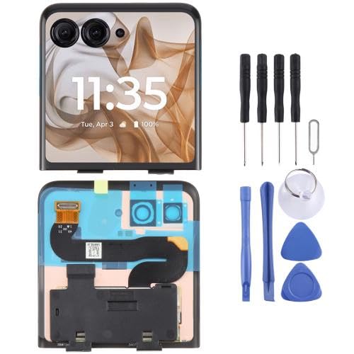 ICBAYXTS YXNCJP DSZQKS for Moto Razr50 Sekundär-LCD-Bildschirm mit Digitizer-Vollmontage von ICBAYXTS