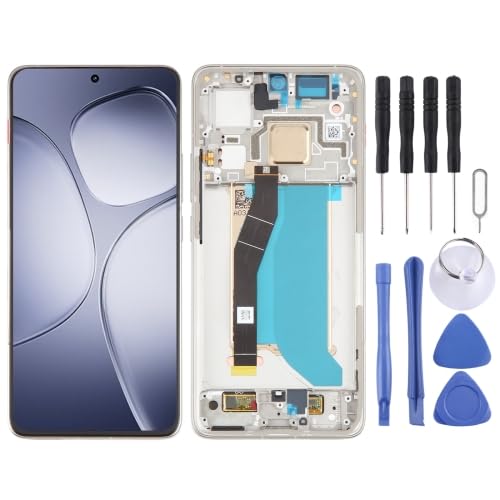 ICBAYXTS YXNCJP LXKQFXMS for Redmi K70 Ultra LCD-Bildschirm-Digitalisierer, komplette Montage mit Rahmen(Weiß) von ICBAYXTS