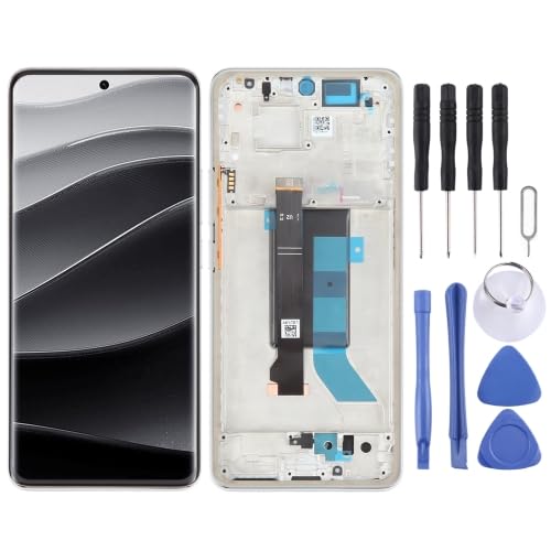 ICBAYXTS YXNCJP LXKQFXMS for Redmi Note14 Pro+ 5G LCD-Bildschirm-Digitizer, komplette Montage mit Rahmen(Silver) von ICBAYXTS