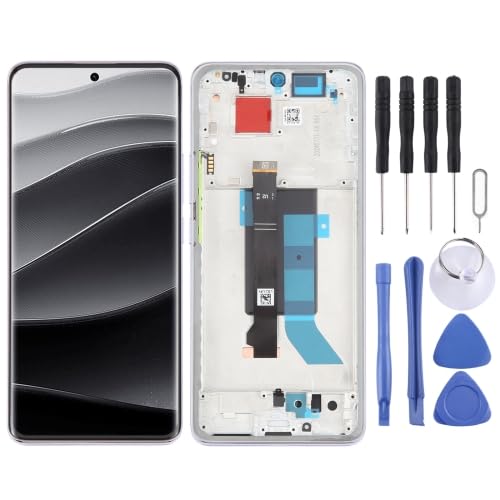 ICBAYXTS YXNCJP LXKQFXMS for Redmi Note14 Pro 5G LCD-Bildschirm-Digitizer, komplette Montage mit Rahmen(Lila) von ICBAYXTS