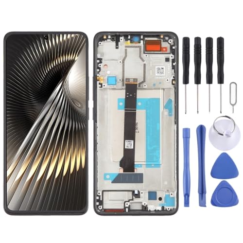 ICBAYXTS YXNCJP LXKQFXMS for Redmi Turbo3 LCD-Bildschirm-Digitizer-Vollmontage mit Rahmen(Black) von ICBAYXTS