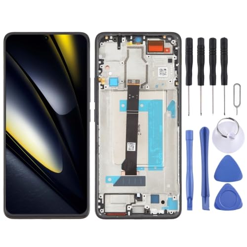 ICBAYXTS YXNCJP LXKQFXMS for Xiao mi Poco F6 LCD Screen Digitizer Vollversammlung mit Rahmen(Black) von ICBAYXTS