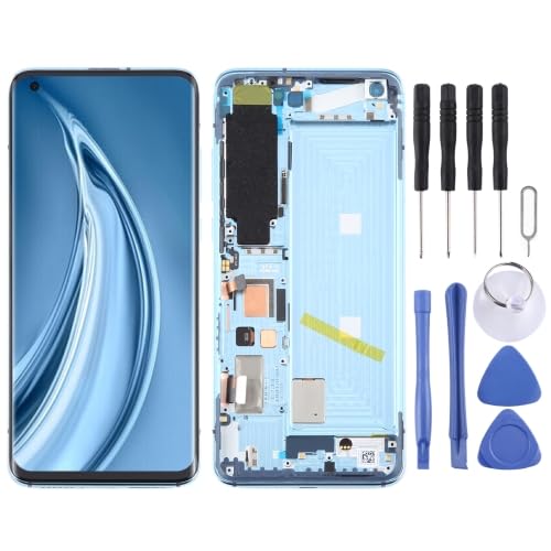 ICBAYXTS YXNCJP TTYDWSX for Mi 10s AMOLED LCD-Bildschirm-Digitalisierer, komplette Montage mit Rahmen(Blue) von ICBAYXTS