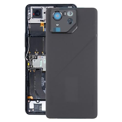 ICBAYXTS ZYGXJP LXKQFXMS for ROG Phone8 Pro AI2401 AI2401_A Global Glas-Akku-Rückabdeckung mit Kamerarahmen(Matte Black) von ICBAYXTS